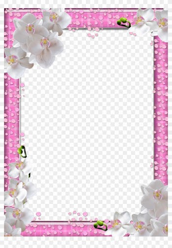 White Frame Png - Pink Flowers Frames Png