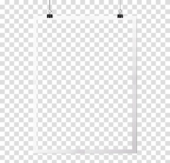 White frame with binder clips transparent background PNG clipart