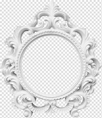 White framed wall decor, frame , Cartoon beautiful European pattern border transparent background PNG clipart