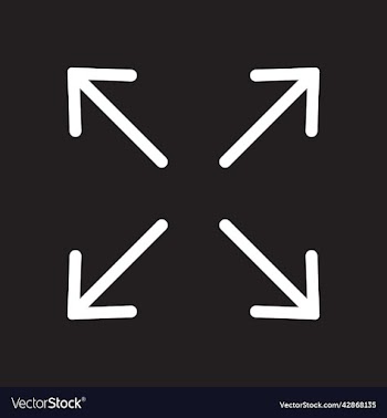 white full screen line art icon