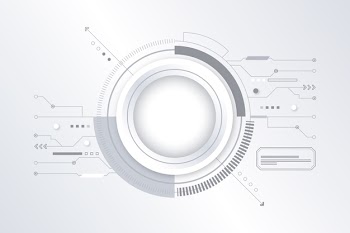 White futuristic technology background Free Vector