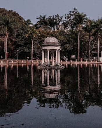 White Gazebo on Body of Water