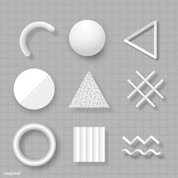 White geometric Memphis social banner set vector | Free  vector - 2281748