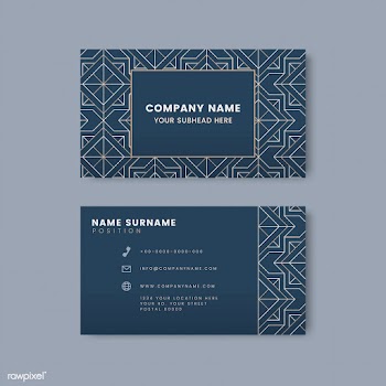 White geometric pattern on blue business card.. | Free stock vector - 544471