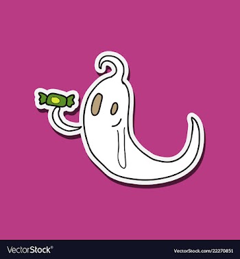 White ghost phantom silhouette isolated on vector image