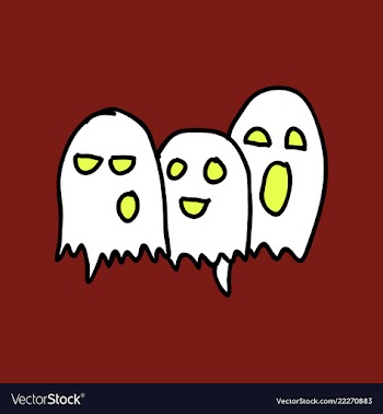 White ghost phantom silhouette isolated on vector image