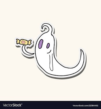 White ghost phantom silhouette isolated on vector image