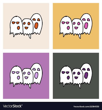 White ghost phantom silhouette isolated on vector image