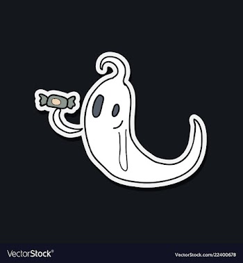 White ghost phantom silhouette isolated on vector image