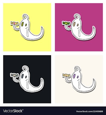 White ghost phantom silhouette isolated on vector image