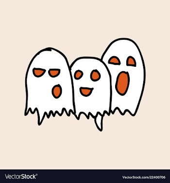 White ghost phantom silhouette isolated on vector image
