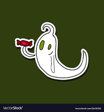 White ghost phantom silhouette isolated on vector image