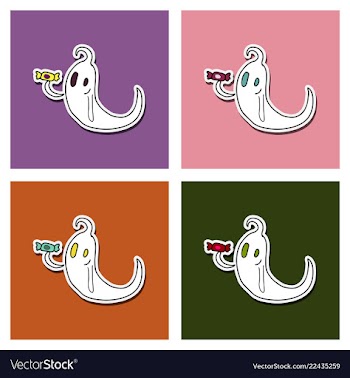 White ghost phantom silhouette isolated on vector image