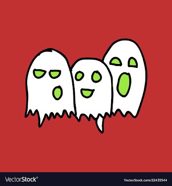 White ghost phantom silhouette isolated on vector image