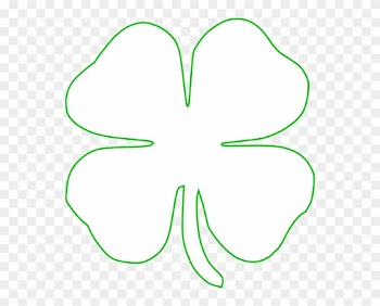 White Green Shamrock Clip Art - Four Leaf Clover Template
