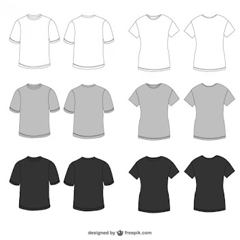 White, grey and black tees Free Vector