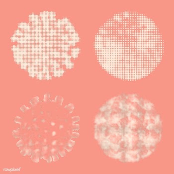 White halftone coronavirus collection on pink background illustration .. | Free  vector - 2308042