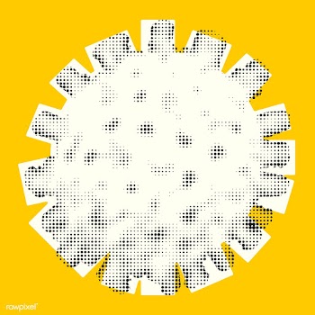 White halftone coronavirus on yellow background illustration vector | Free  vector - 2309032