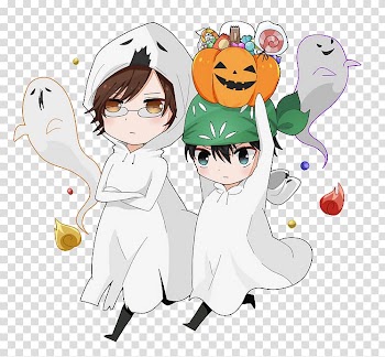 White Halloween, Wearing a white robe child transparent background PNG clipart