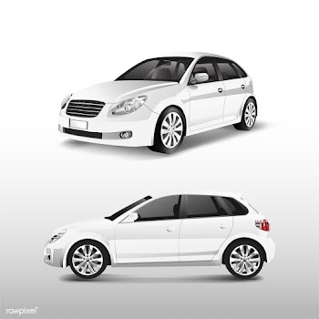 White hatchback car isolated on white vector | Free stock vector - 540340
