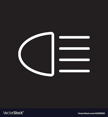 white headlight signal line art icon