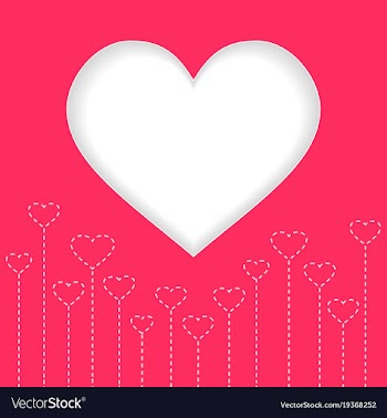 White heart valentine day with red background vector image