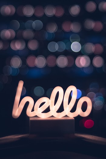 White Hello Led Signage