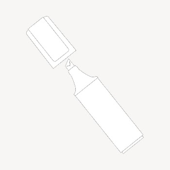 White highlighter marker clipart, stationery | Free Photo - rawpixel