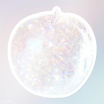 White holographic apple sticker design resource illustration | Free  illustration - 2343103