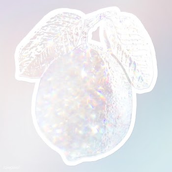 White holographic lemon sticker design resource illustration | Free  illustration - 2343367