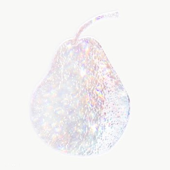 White holographic pear sticker design element | Free  transparent png - 2343358