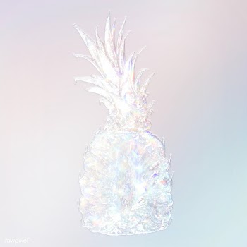 White holographic pineapple sticker design resource illustration | Free  illustration - 2343093