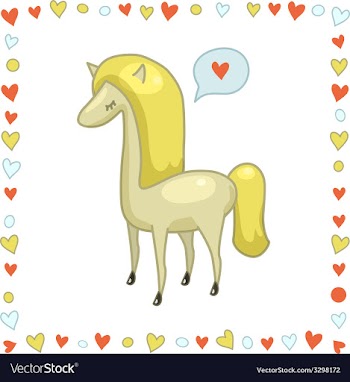  					White horse vector image														