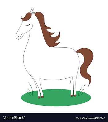 white horse with a brown mane on the grass
