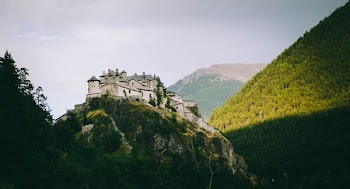 white house on top of mountain