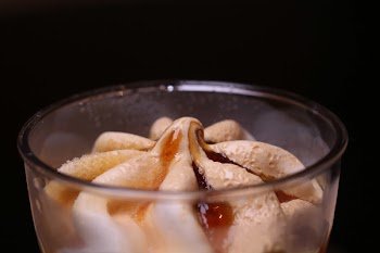 White Ice Cream in Clear Parfait Glass