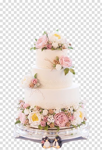 White icing-coated floral 4-tier cake, Wedding cake Birthday cake Icing, Wedding Cakes transparent background PNG clipart