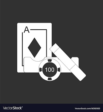 White icon on black background ace chip and cigar vector image