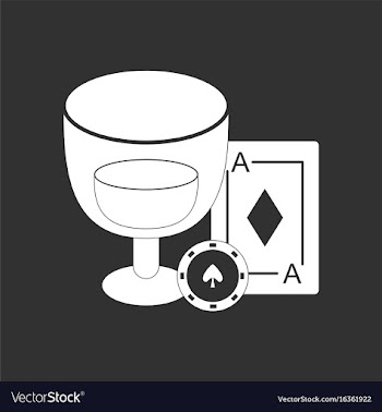 White icon on black background ace chip poker cup vector image