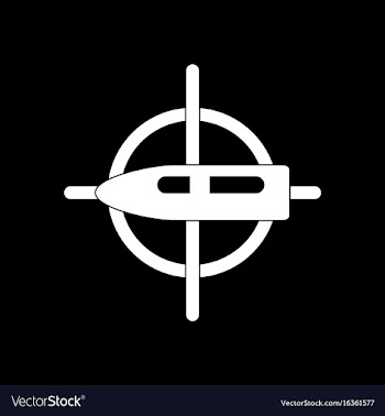 White icon on black background aim on bullet vector image