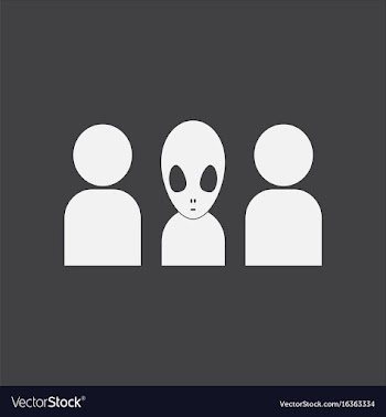 White icon on black background aliens silhouettes vector image