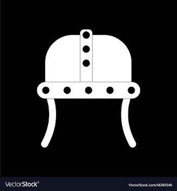 White icon on black background ancient helmet vector image