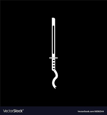 White icon on black background ancient sword vector image