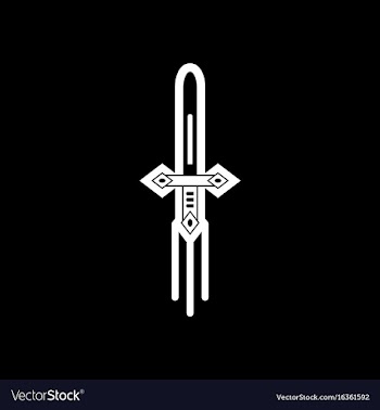 White icon on black background ancient weapon vector image