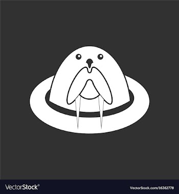 White icon on black background antarctic seals vector image