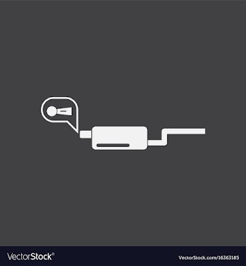 White icon on black background ar exhaust pipe vector image