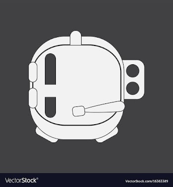 White icon on black background astronaut helmet vector image