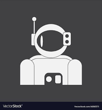 White icon on black background astronaut suit vector image