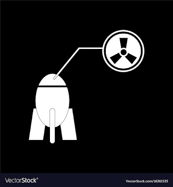 White icon on black background atomic bomb vector image