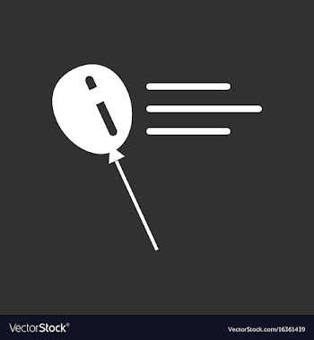 White icon on black background balloon silhouette vector image
